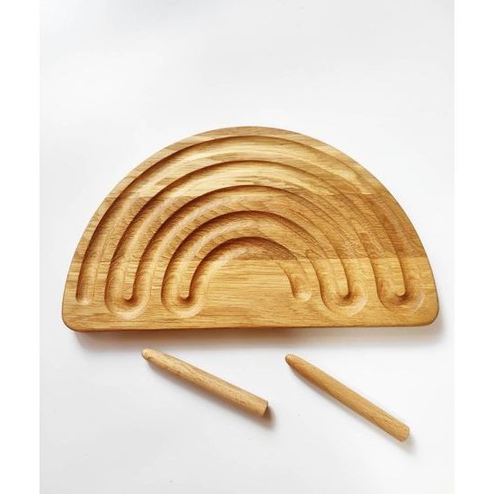 Deska - "duha" - 5 žlábků s barevnými kuličkami