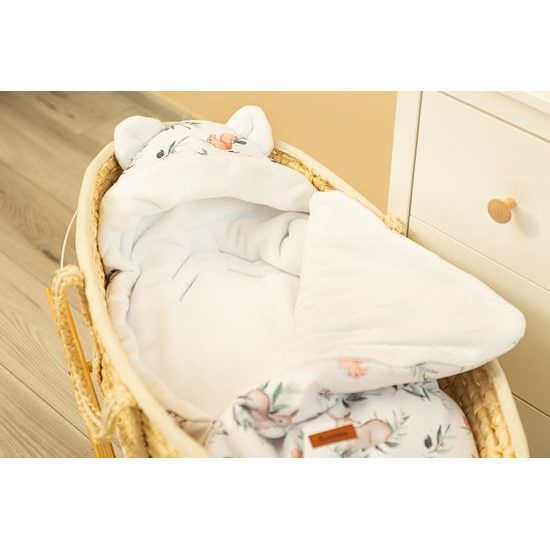 Zimní fusak do kočárku/ do autosedačky - srnky/bílá