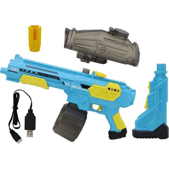 Automatická bezdrátová vodní puška M416, modrá