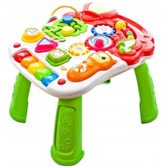 Doris interaktivní chodítko s hracím stolečkem 2v1 světle modré