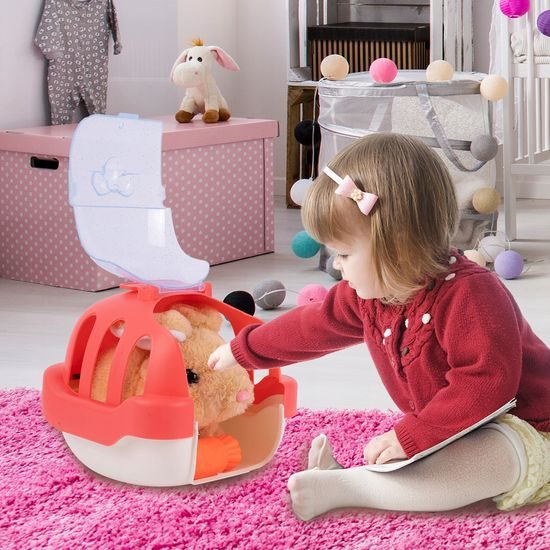 Interaktivní plyšový králíček v přepravce Plush Pet - hnědý
