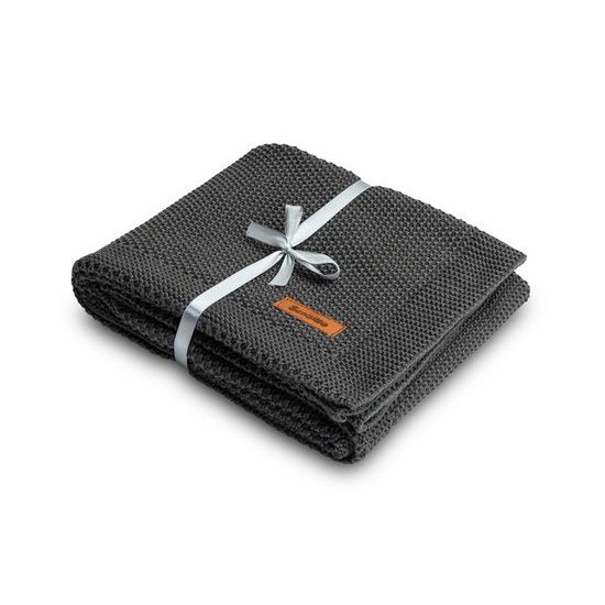 Sensillo dětská deka do kočárku pletená 100% bavlna grafitová