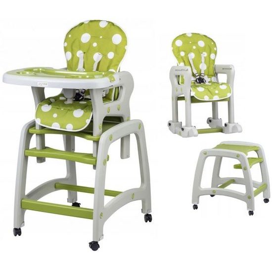 Ecotoys jídelní židlička s houpačkou 3v1 Green