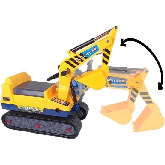 Velký pásový bagr s přilbou