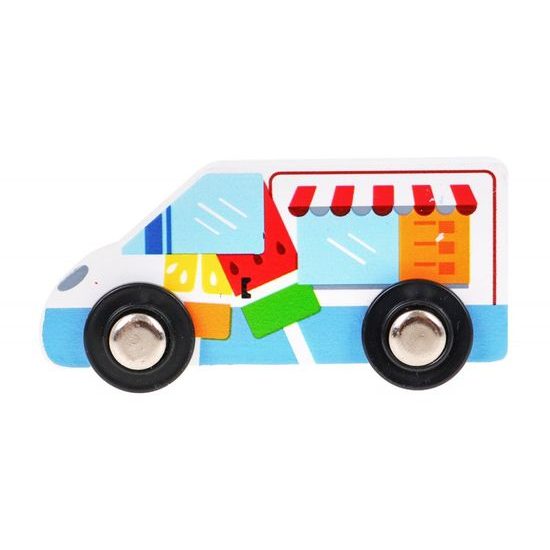 Majlo Toys sestava dřevěných autíček a dopravních značek 12 kusů