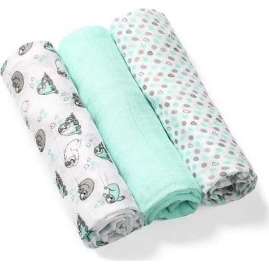 BABYONO Plenky bambusové 3 ks mint