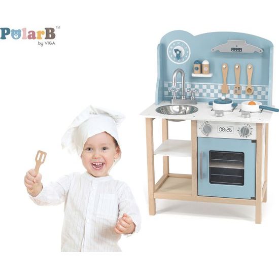 Dětská dřevěná kuchyňka Viga modrá