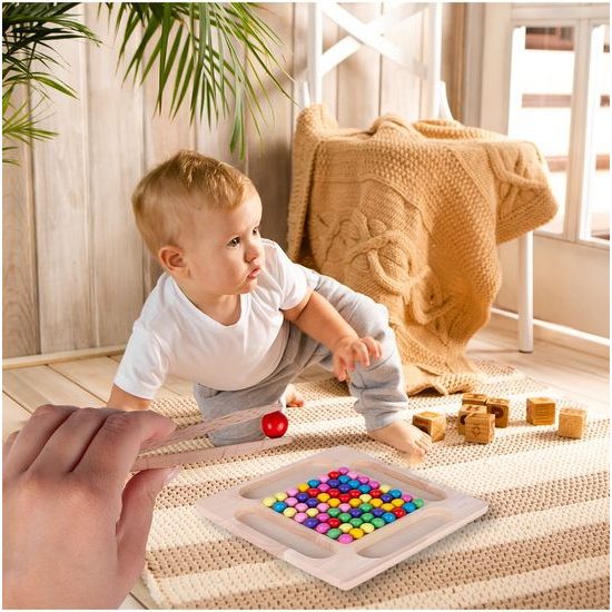 Dřevěná kuličková vkládačka pro děti Rainbow Ball