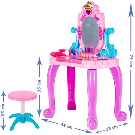 Dětský toaletní stoleček na baterie s příslušenstvím Crown Vanity