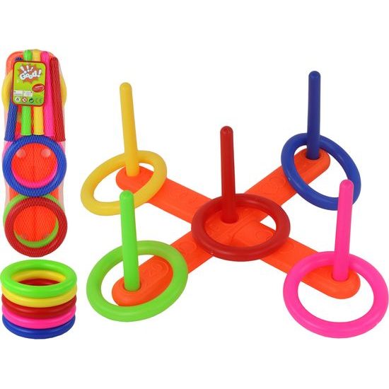 Arkádová hra Hoď barevné obruče na cíl