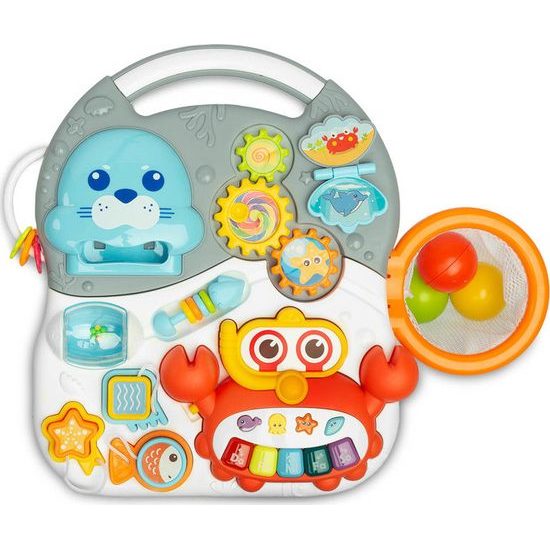 Odstrkovadlo a edukační stůl 2v1 Spark - šedá