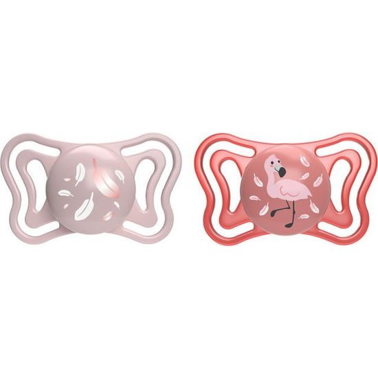 Silikonový dudlík Physio Light 6m, 2ks růžový