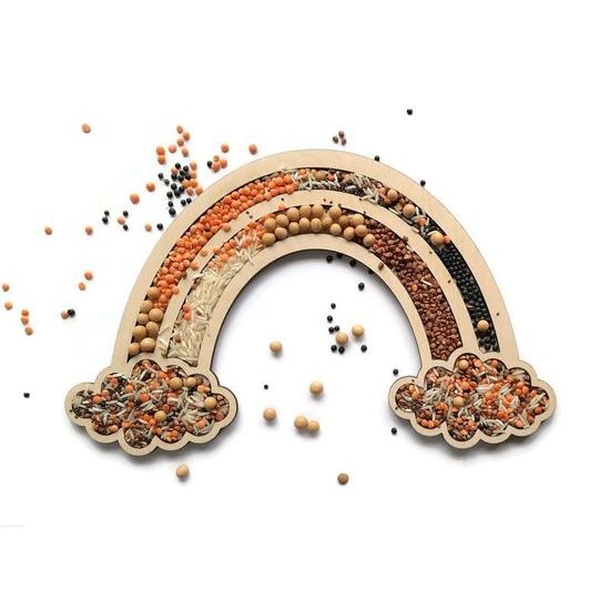 Senzorické montessori sypání Duha - jemná motorika