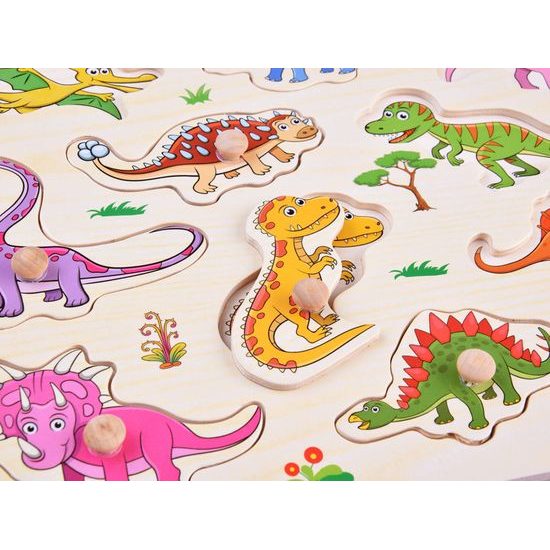 Dřevěné puzzle DINOSAUŘI 11 dílků