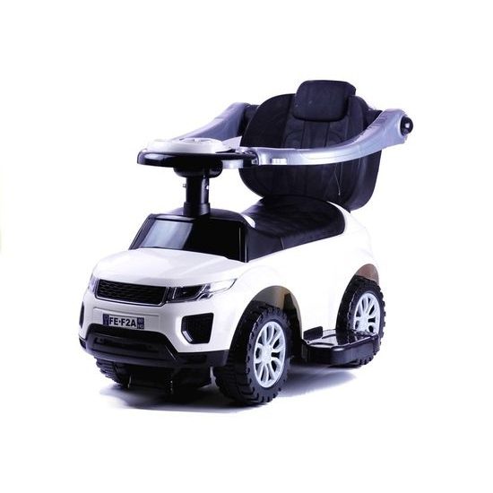 Odrážedlo Range Rover s vodící tyčí 3v1 bílé