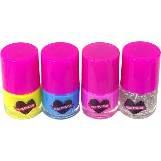 Sada na lakování nehtů s růžovými třpytkami v kufru