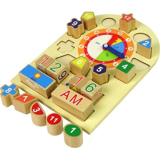 Dřevěné vzdělávací hodiny s kostkami