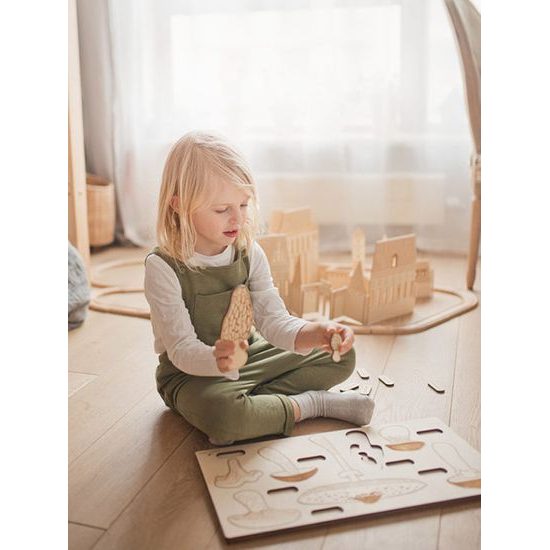 Houby - dřevěné edukativní puzzle - SLOVENSKÁ VERZE