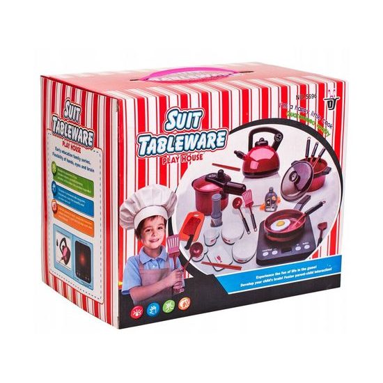 Doris sada nádobí do kuchyňky s vařičem na baterie 24 součástí