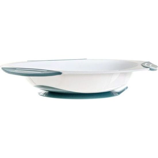 Talířek s přísavkou tyrkysová-bílá