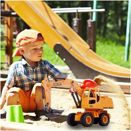 Kolový bagr na dálkové ovládání Cate s pohyblivou lžící 1:24