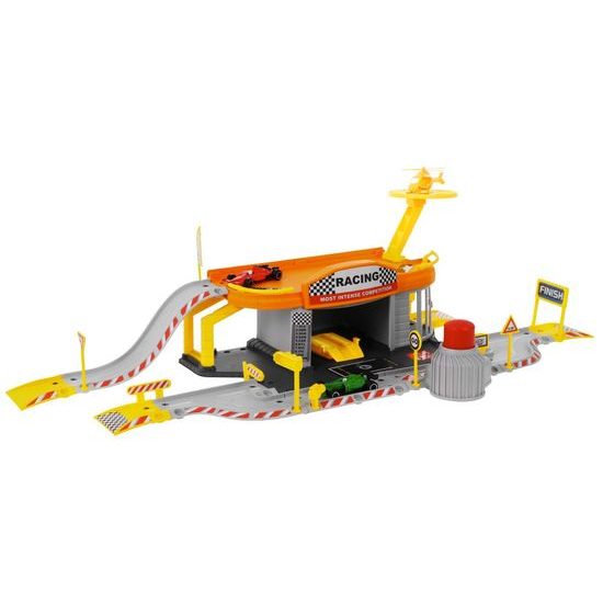 Majlo Toys parkovací garáž Formule s dráhou