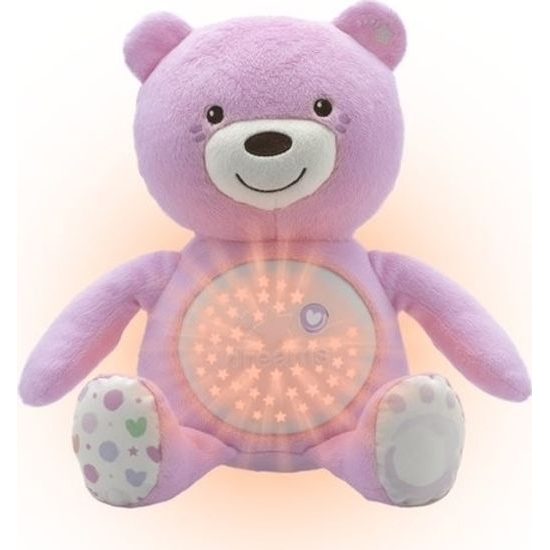 Chicco medvídek s projektorem růžová