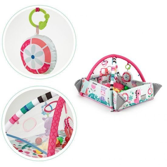 Ecotoys hrací deka 5v1 se 30 míčky Your Way Ball Play růžová