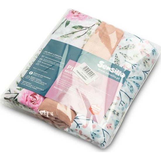 Mušelínová plena 3ks růžová