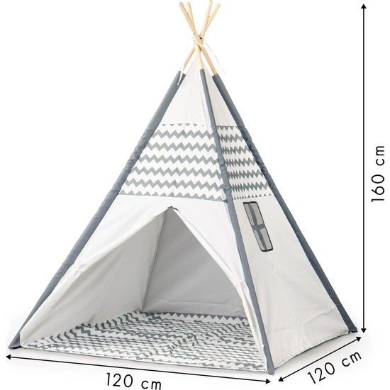 Ecotoys dětský indiánský stan Wigwam šedý