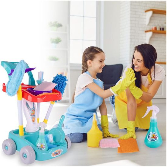 Dětský úklidový vozík s příslušenstvím Cleaning Playset