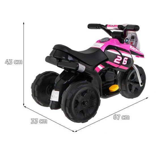 Majlo Toys dětská elektrická minitříkolka Sport Trike černo-růžová
