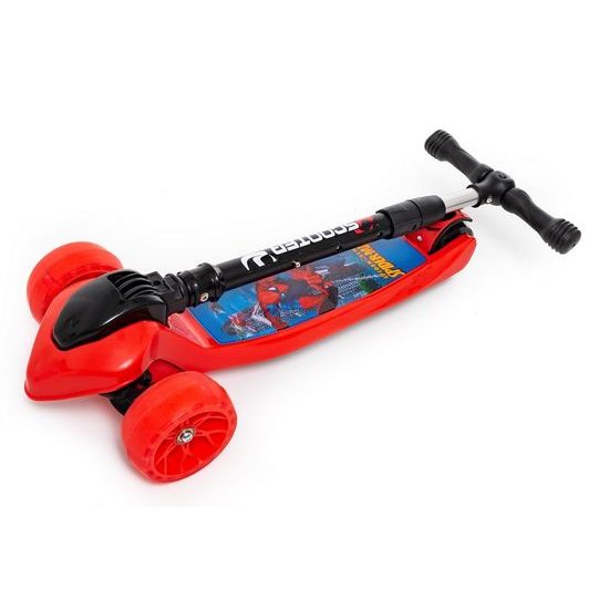 Majlo Toys dětská koloběžka červená Spider se svítícími koly