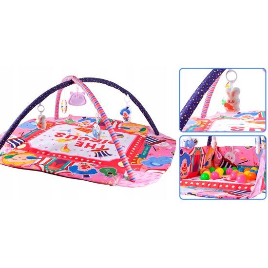 Hrací deka 3v1 se 30 míčky Game Carpet růžová