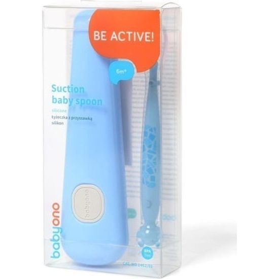 BABYONO Lžička silikonová s obalem 6 m+ 1ks