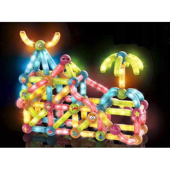 Doris magnetická svítící stavebnice Light Sticks 52 dílků