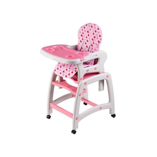 Ecotoys jídelní židlička 3v1 růžová
