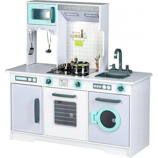 Ecotoys velká dřevěná kuchyňka s příslušenstvím