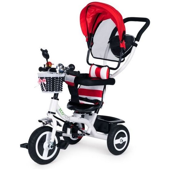 Ecotoys dětská tříkolka s otočným sedadlem Trike 2v1 červená