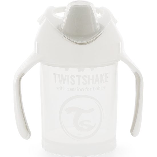 Nekapající hrneček Twistshake se sítkem, 4m+, 230ml, bílý