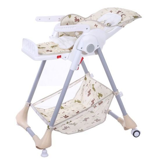 Ecotoys jídelní židlička 2v1 béžová