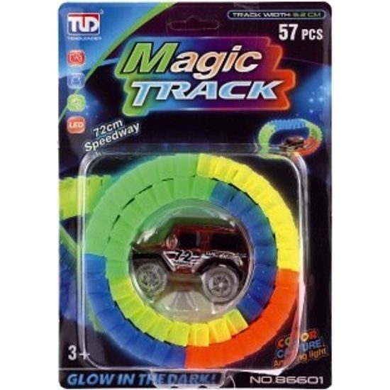 Svítící dráha ve tmě + auto na baterie