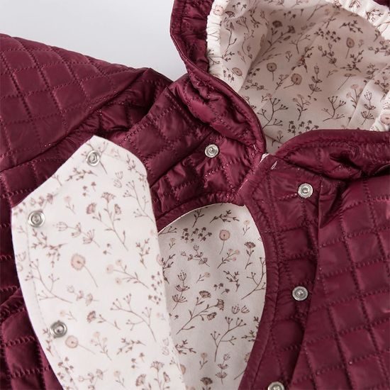 Kojenecká kombinéza s kapucí Bloom bordó 56 (0-3m)