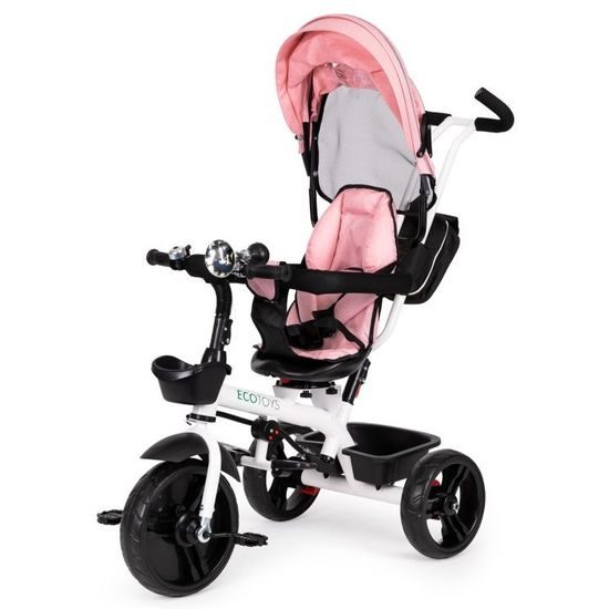 Ecotoys dětská tříkolka s otočným sedadlem S-Trike růžová