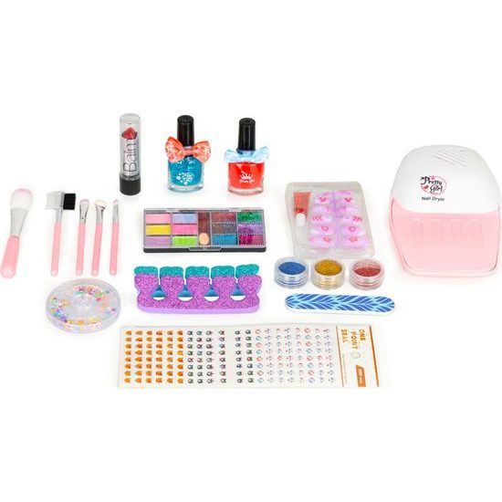 Sada dětské kosmetiky v kufříku + zrcátko a UV LED lampa
