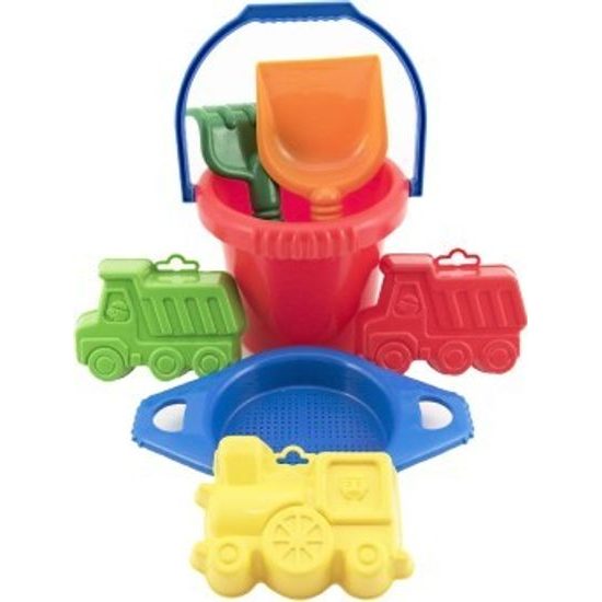 SADA - Kbelík sítko lopatka hrabičky 3 bábovky - mix barev