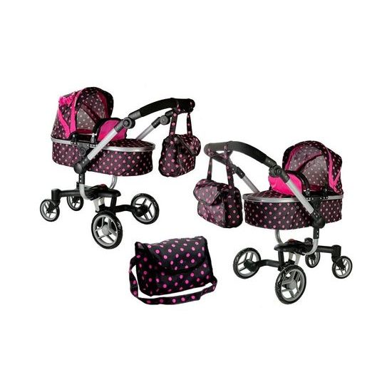 Alice velký kočárek pro panenky Moderno 5294 černý