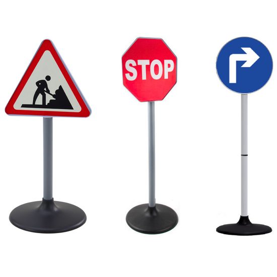 Detské dopravné značky 76 cm Road Signs - 3 kusy