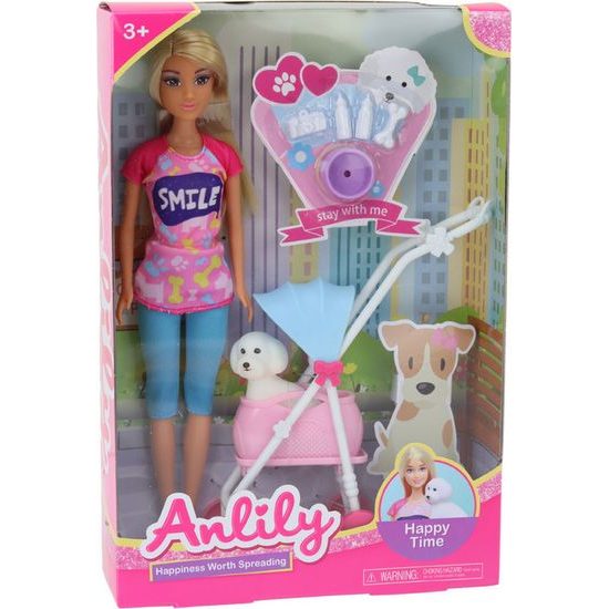 Panenka Anlily se psem v kočárku