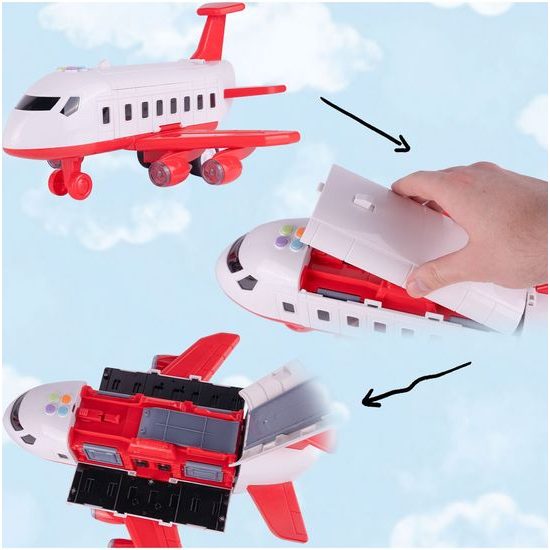 Interaktivní letadlo s autíčky, světly a zvuky DIY Airplane